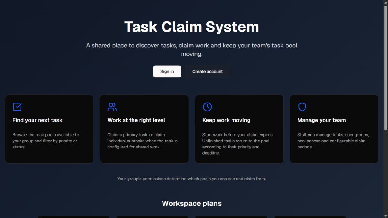 Task Claim preview